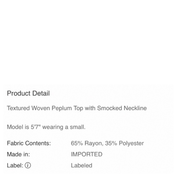 Gigio Textured Woven Peplum Top - Picture 3 of 3